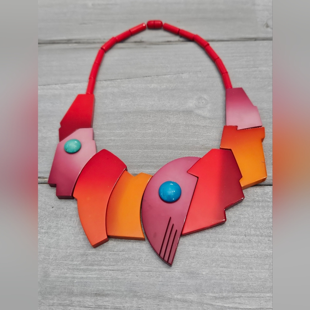 Vintage Guillemette L'Hoir Abstract Color Necklace